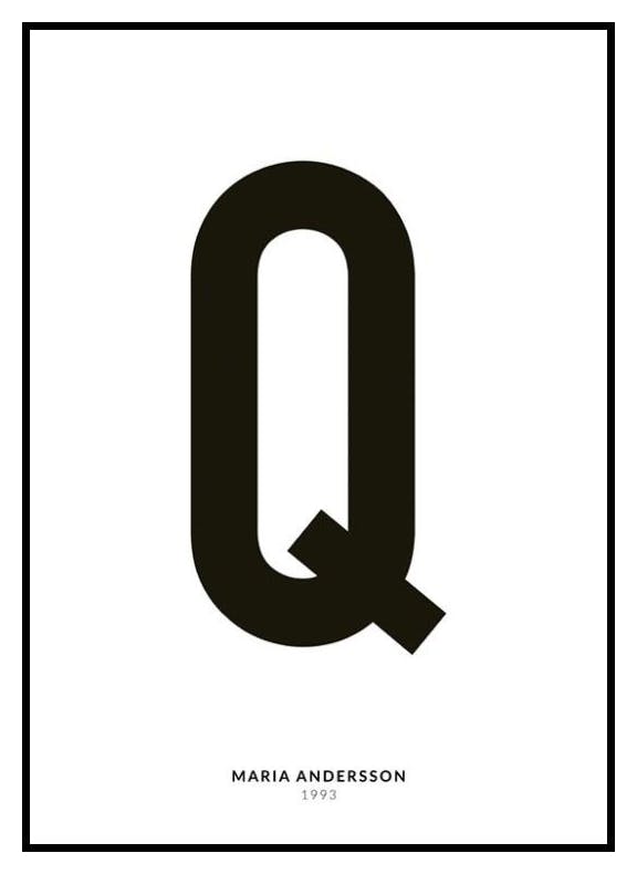 Mein Buchstabe Q Personalisiert Poster (50x70 cm) - Poster Store