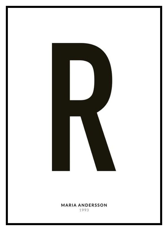 My Letter R Personal Poster (50x70 cm) - Poster Store