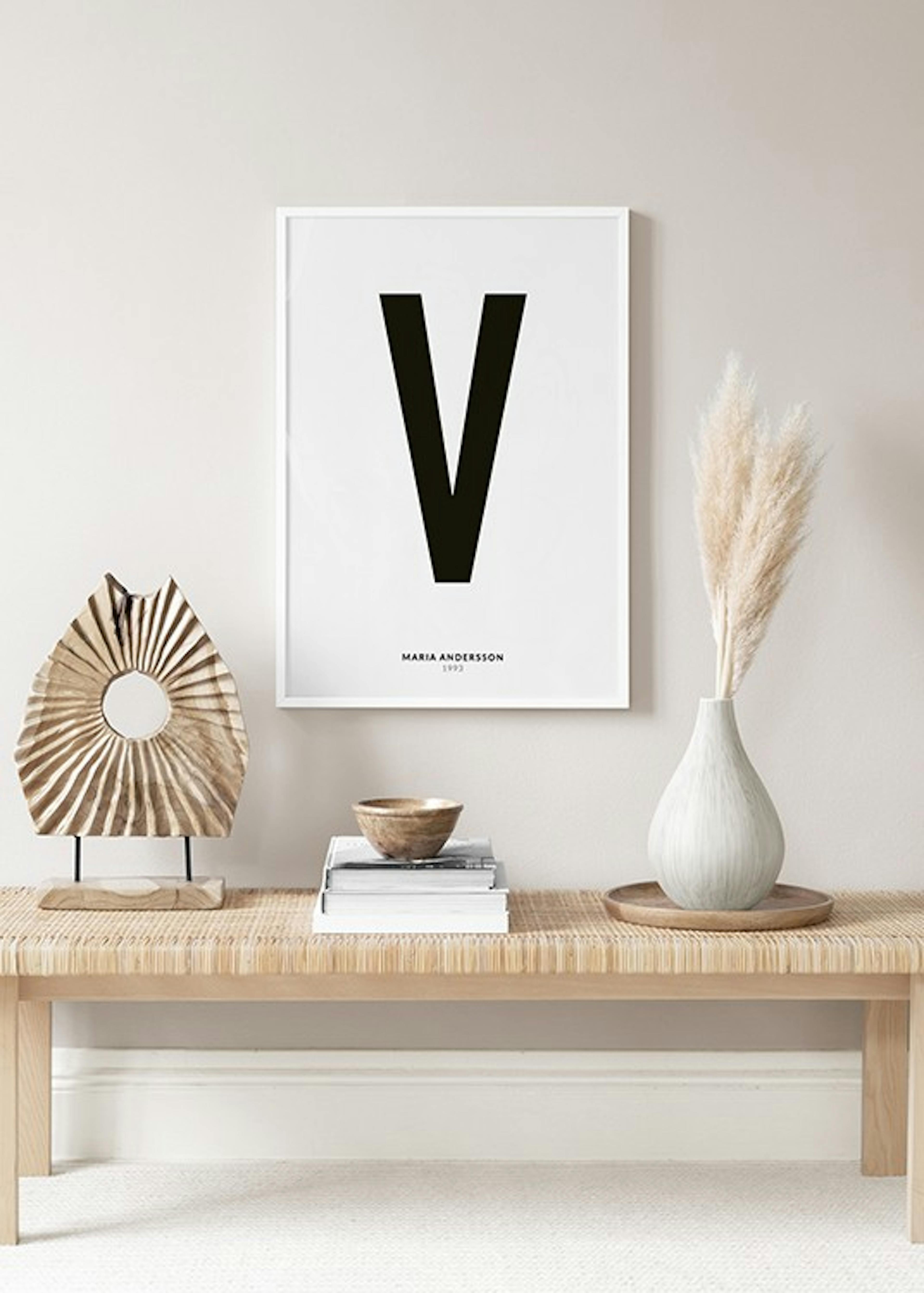 La mia lettera V poster personalizzato thumbnail