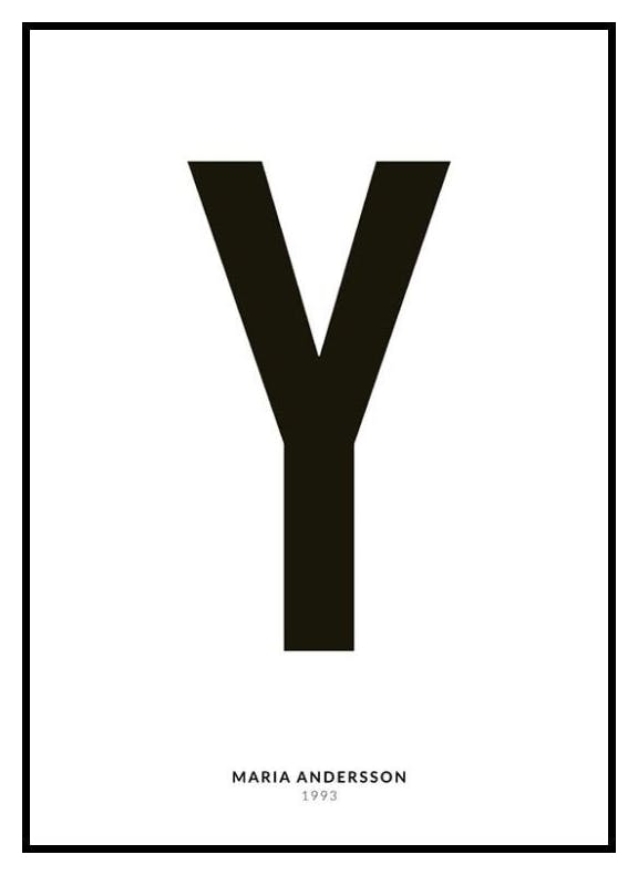 My Letter Y Personal Poster (30x40 cm) - Poster Store