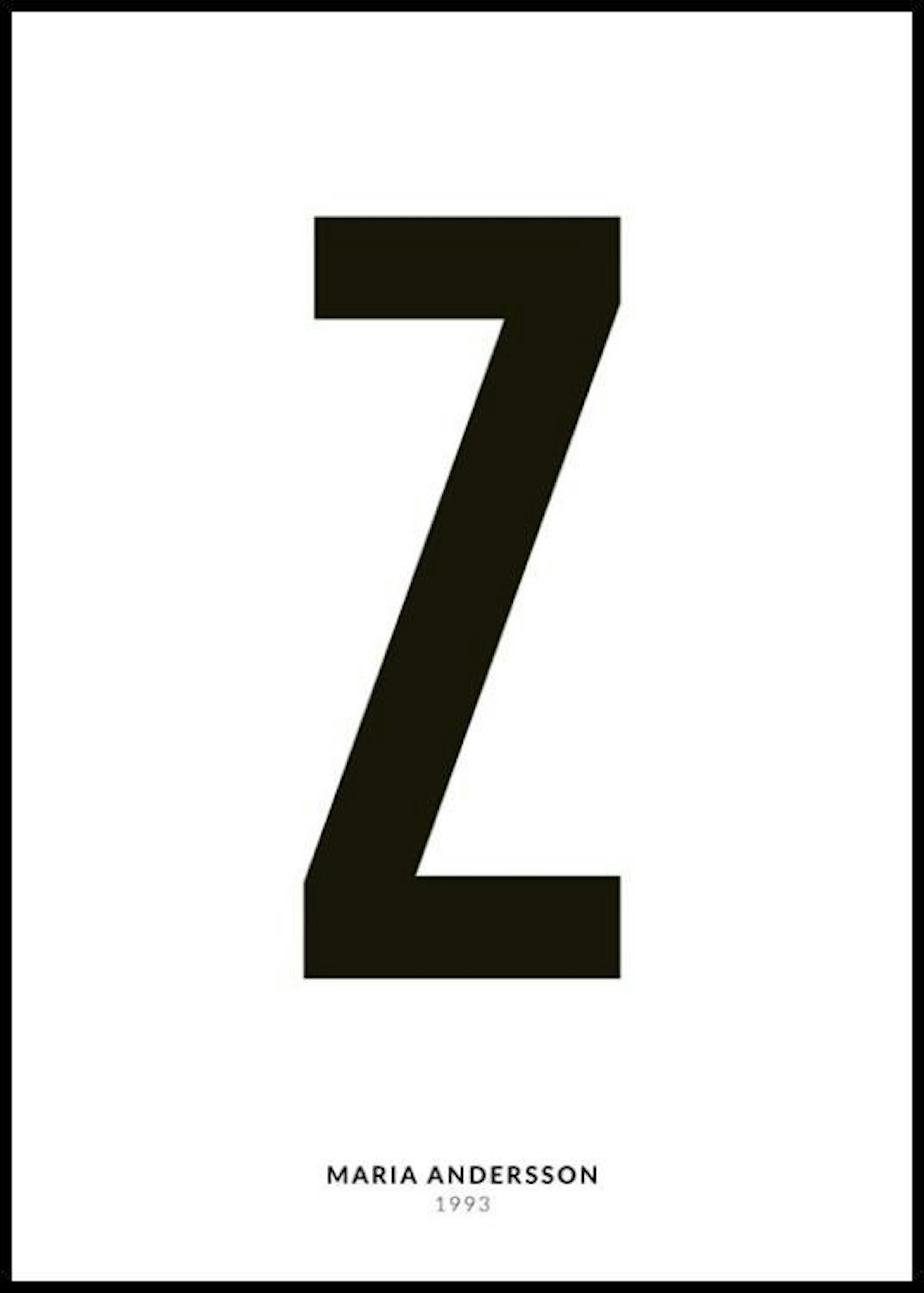 Mijn letter Z persoonlijke poster thumbnail