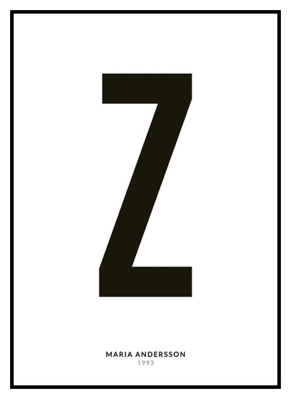 La mia lettera Z poster personalizzato (50x70 cm) - Poster Store
