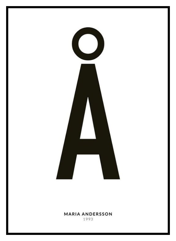 Ma Lettre Å Poster Personnalisé (50x70 cm) - Poster Store