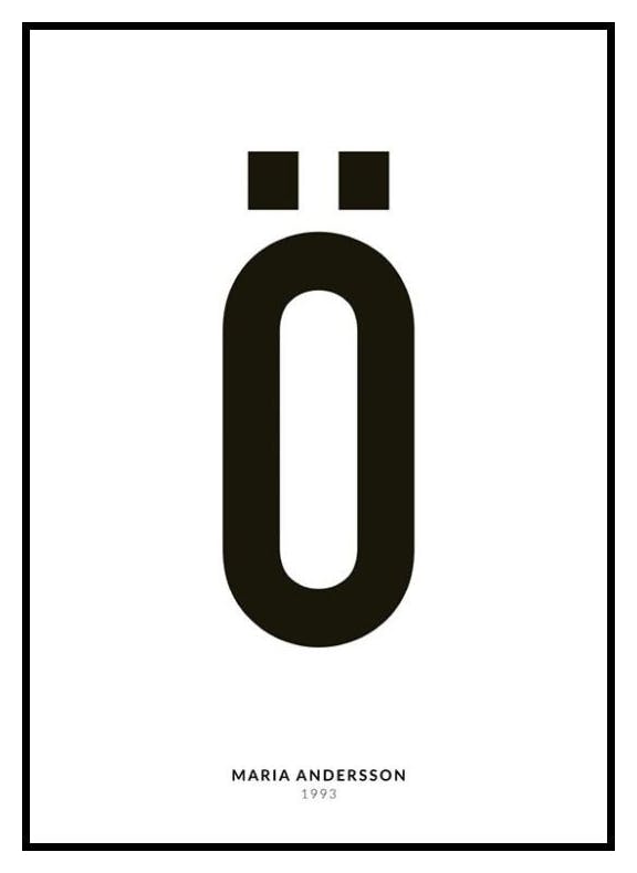 Min bokstav Ö personlig plakat (30x40 cm) - Poster Store