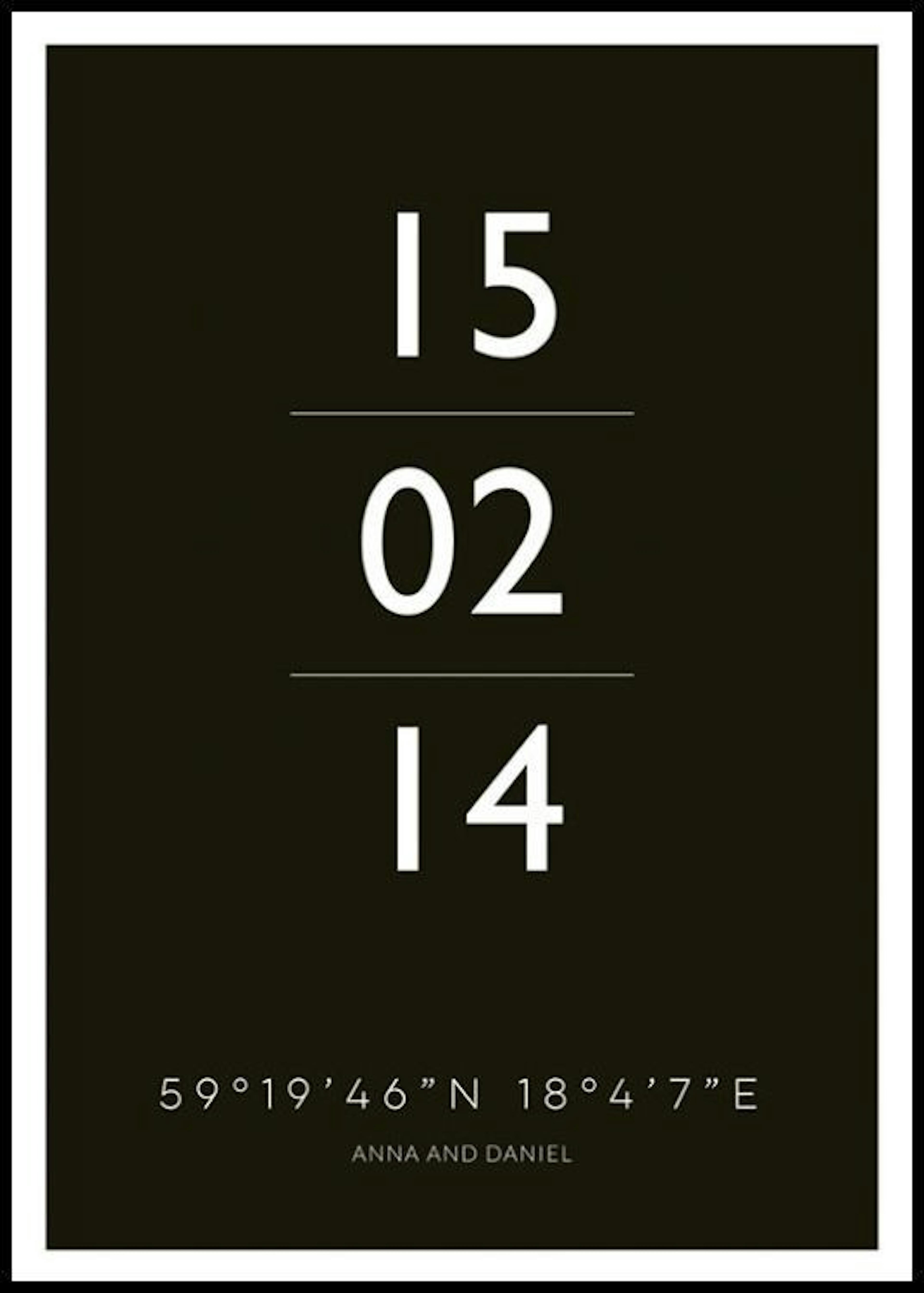 Das Datum Schwarz Personalisiert Poster thumbnail