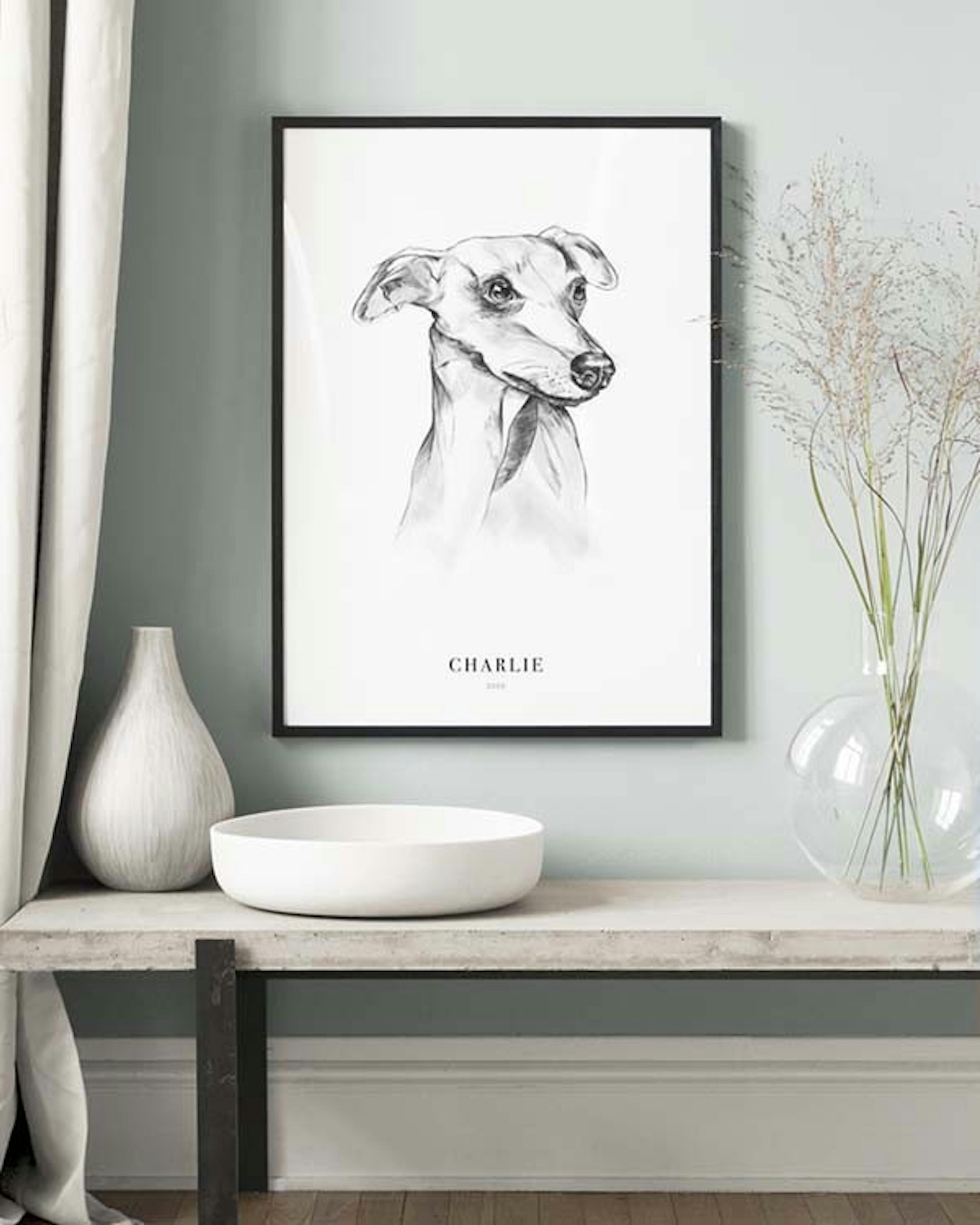 Cane Whippet poster personalizzato thumbnail