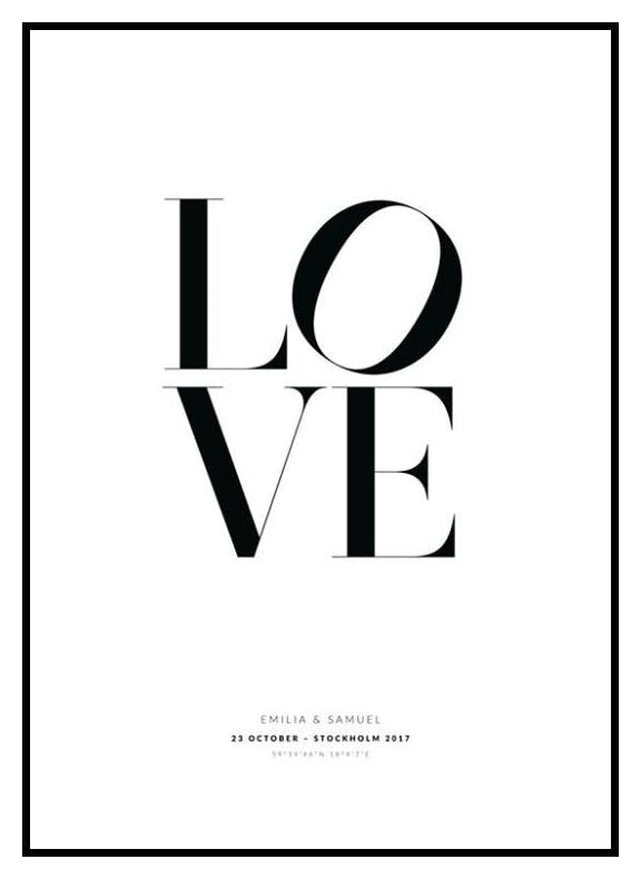 Kärlek Personlig Poster (30x40 cm) - Poster Store