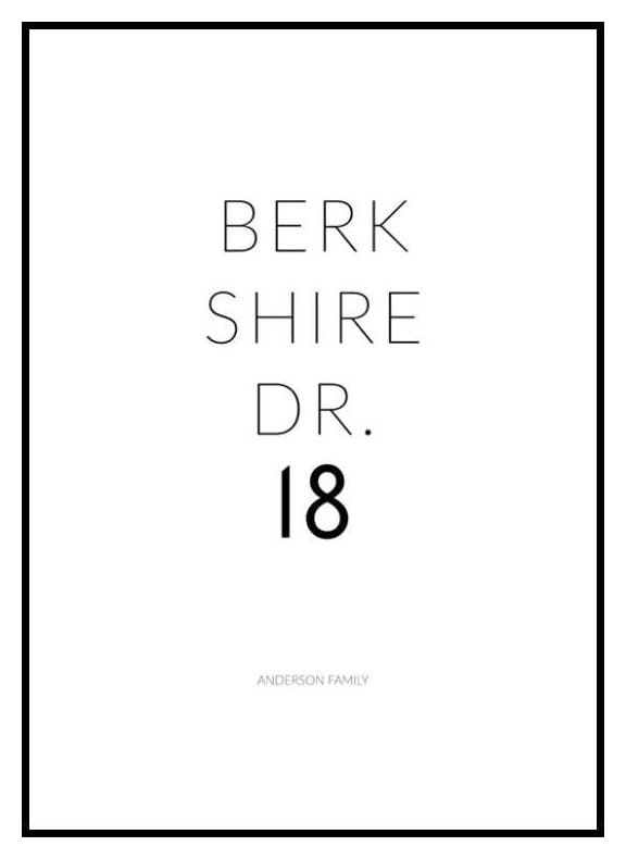 Street Name Family Personal Poster (50x70 cm) - Poster Store