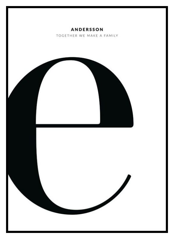 Bokstav E Personlig Poster (30x40 cm) - Poster Store