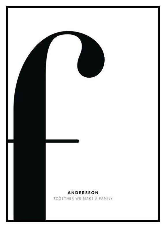 Lettera F poster personalizzato (50x70 cm) - Poster Store