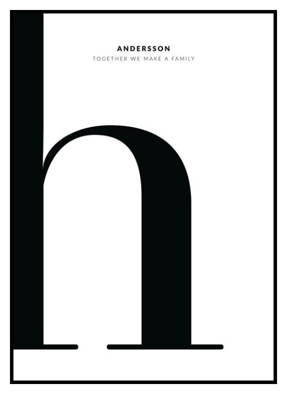 „H” betű Személyre Szabott Poszter (30x40 cm) - Poster Store