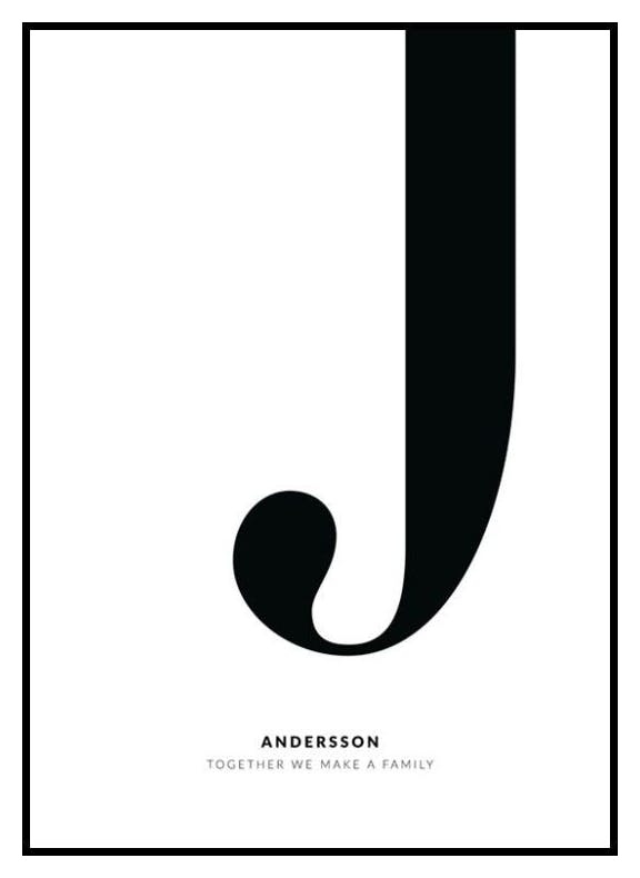 Bokstav J Personlig Poster (50x70 cm) - Poster Store