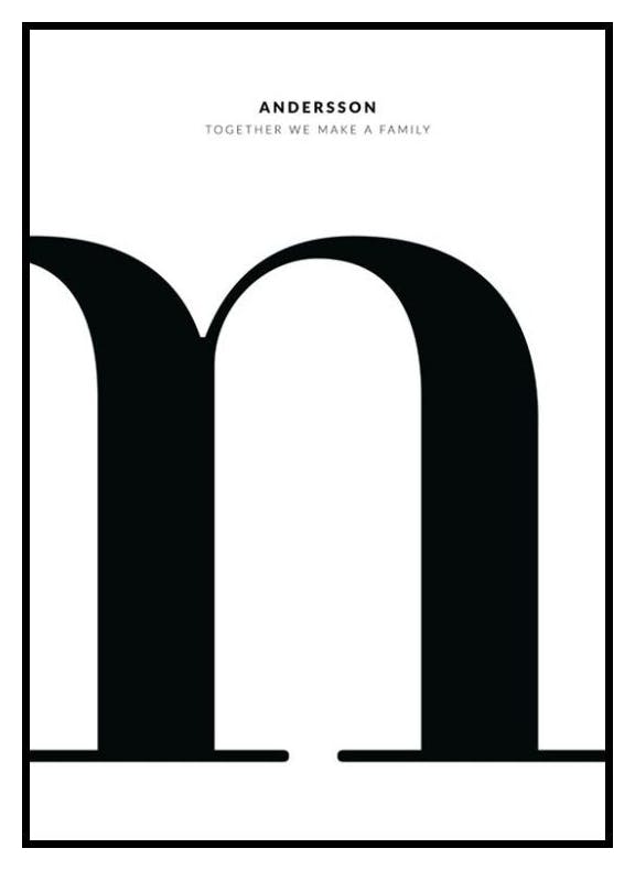 Lettera M poster personalizzato (30x40 cm) - Poster Store