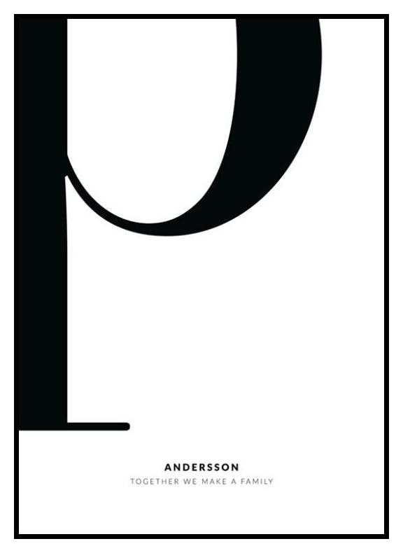 Bokstav P Personlig Poster (50x70 cm) - Poster Store