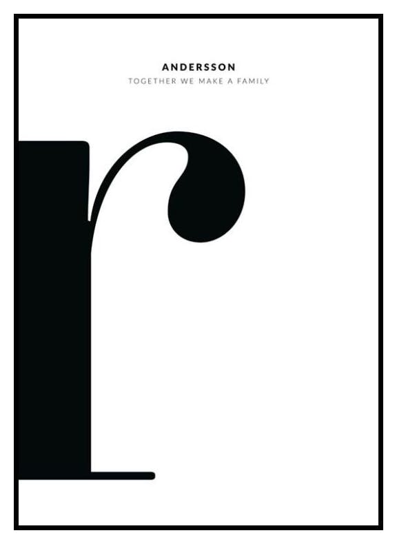 Bokstav R Personlig Poster (50x70 cm) - Poster Store
