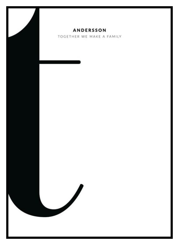 Bokstav T personlig plakat (30x40 cm) - Poster Store