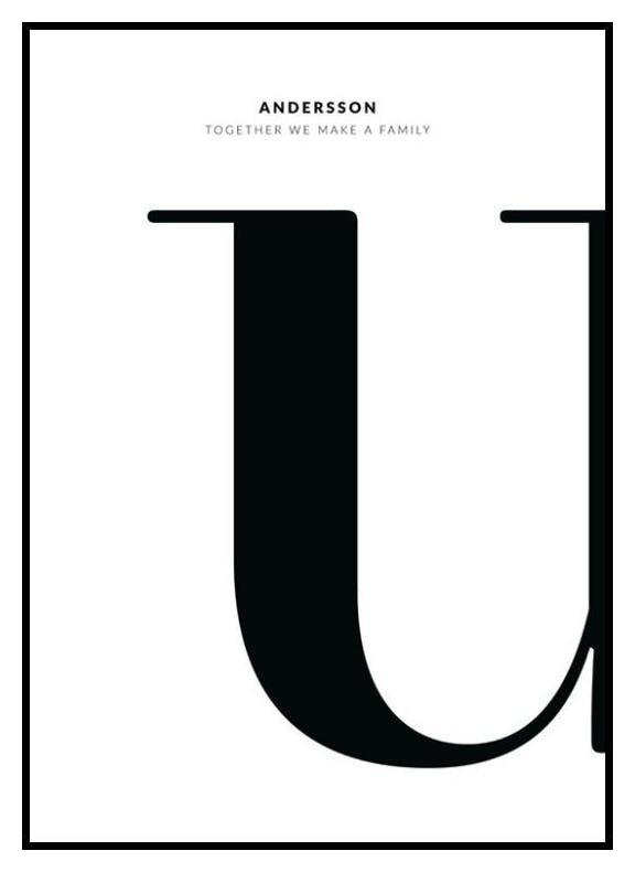 Bokstav U personlig plakat (50x70 cm) - Poster Store