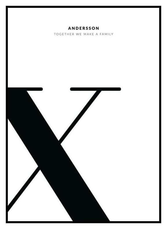 Lettera X poster personalizzato (50x70 cm) - Poster Store