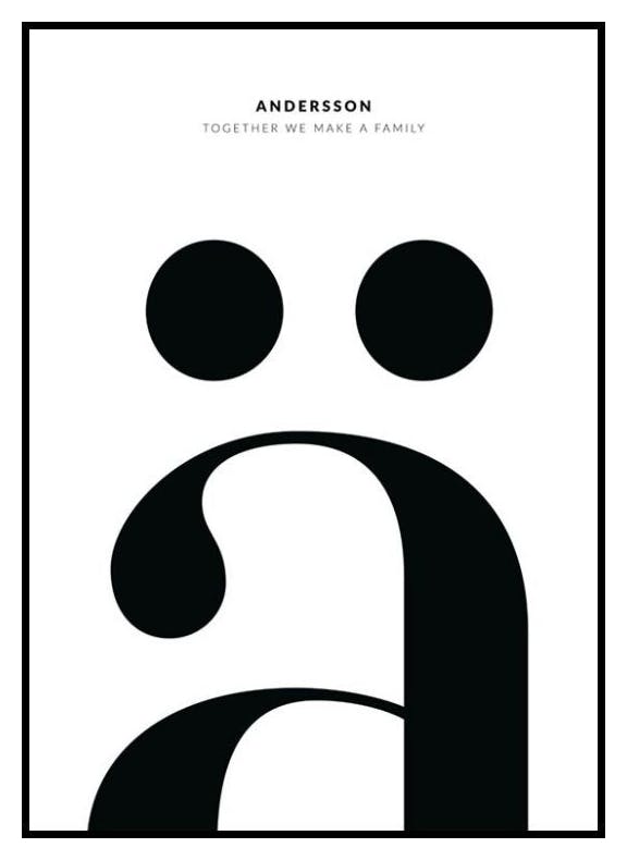Kirjain Ä, persoonallinen juliste (50x70 cm) - Poster Store