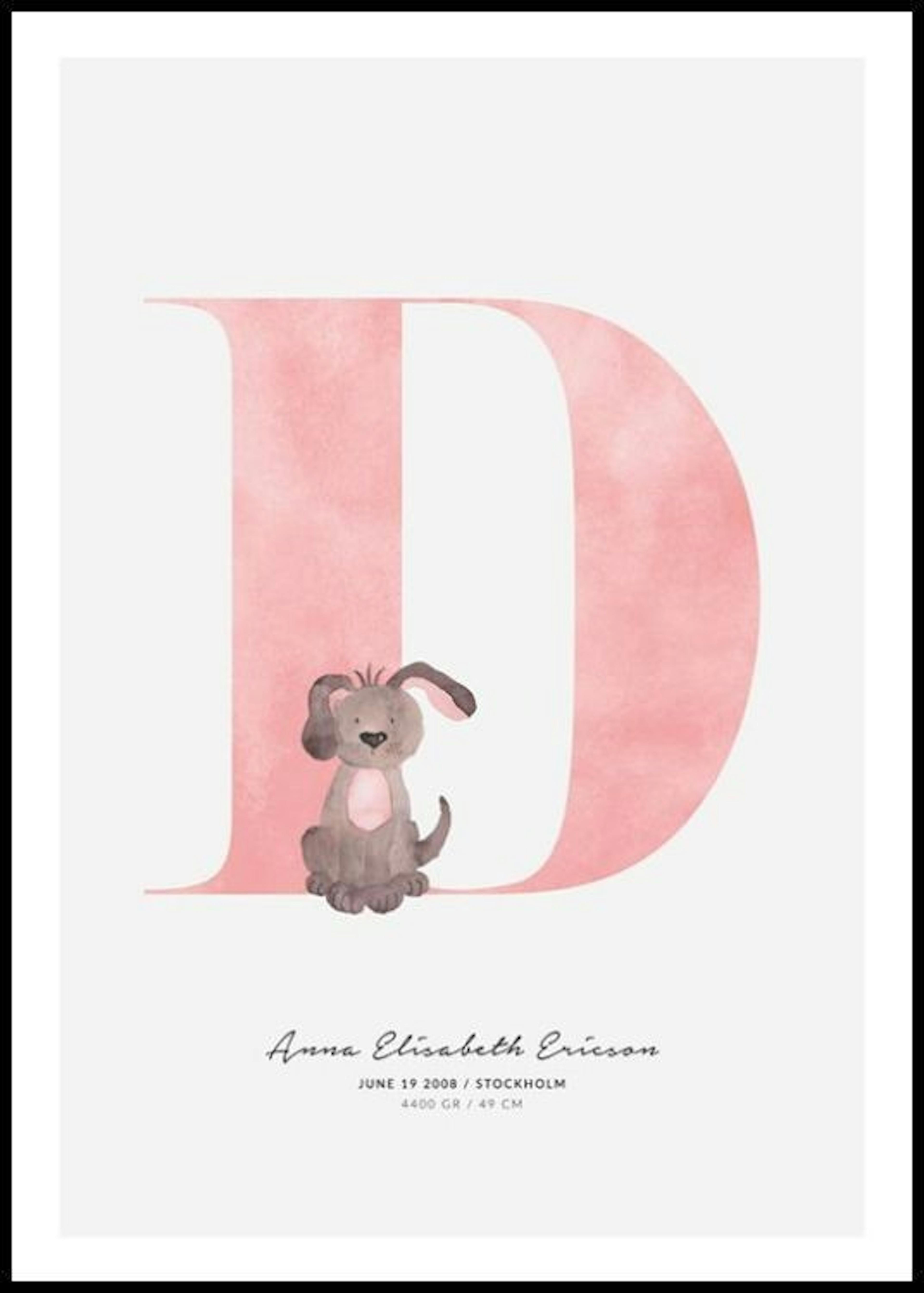 Lettera D per bambini poster personalizzato thumbnail