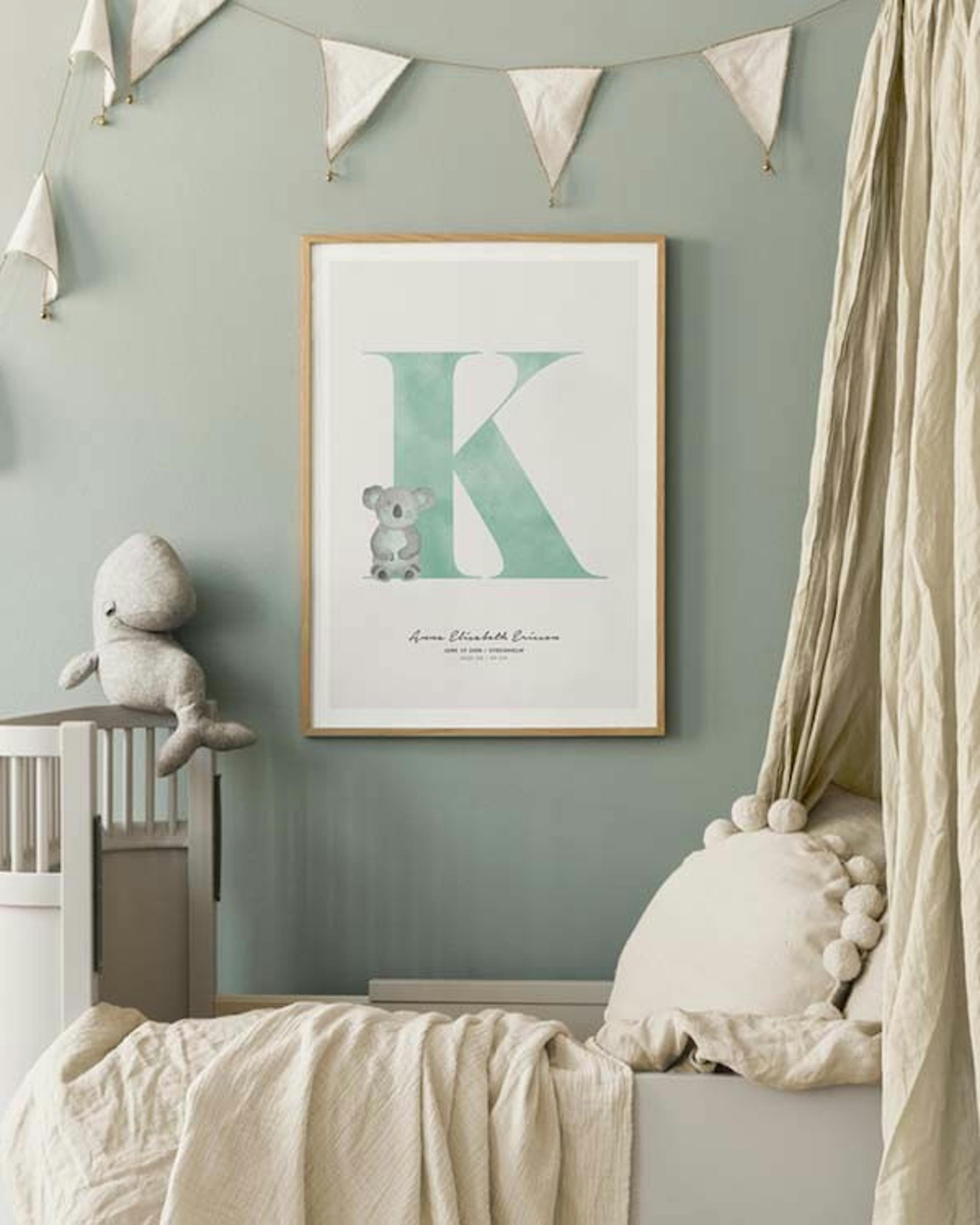 Lettera K per bambini poster personalizzato thumbnail