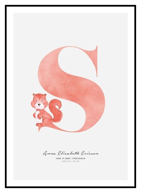 Kids Letter S Personal Poster (50x70 cm) - Poster Store
