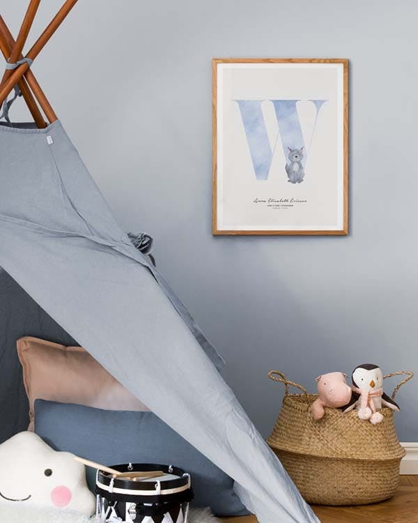 Kids Letter W Personal Poster (50x70 cm) - Poster Store