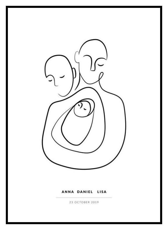 Vår familie personlig plakat (50x70 cm) - Poster Store