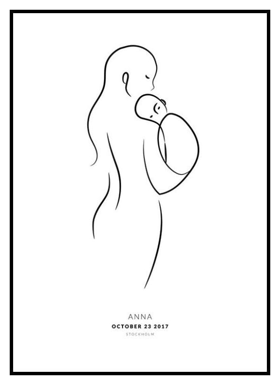 Anniversaire de Bébé Poster Personnalisé (50x70 cm) - Poster Store