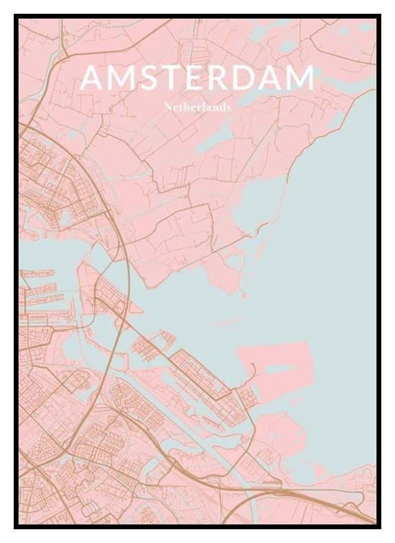 Pink Map Personal Poster (50x70 cm) - Poster Store