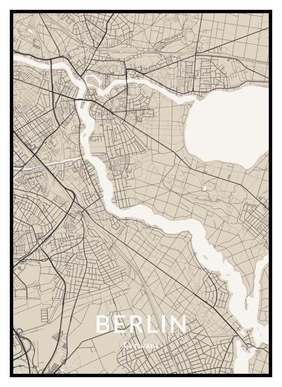Beige Map Personal Poster (30x40 cm) - Poster Store