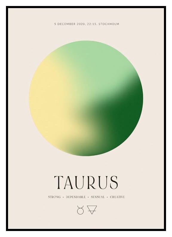 Aura Energy Taurus Personal Affiche (30x40 cm) - Poster Store