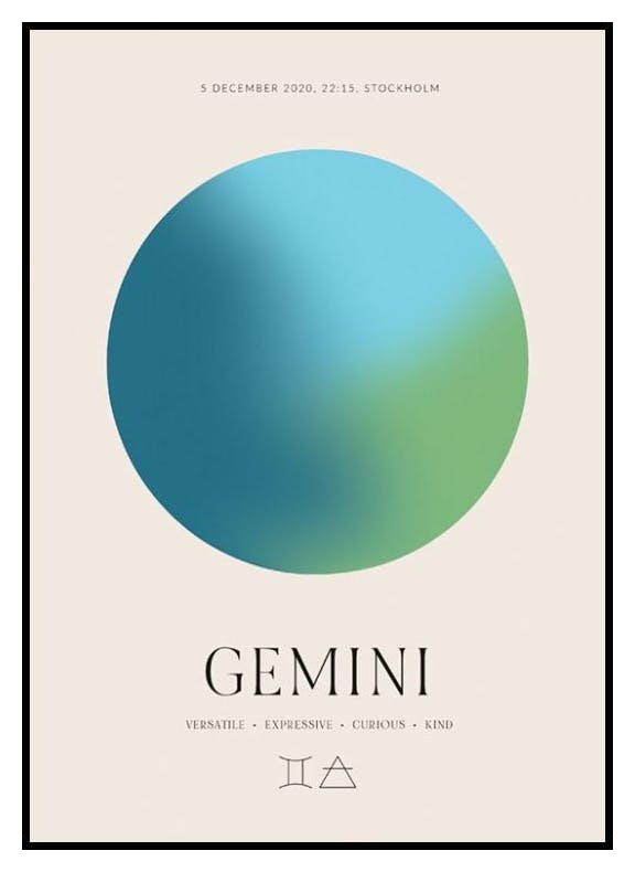 Aura Energy Gemini Personal Plakat (50x70 cm) - Poster Store