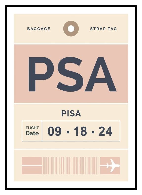 Baggage Tag No1 Pink Personal Poster (30x40 cm) - Poster Store