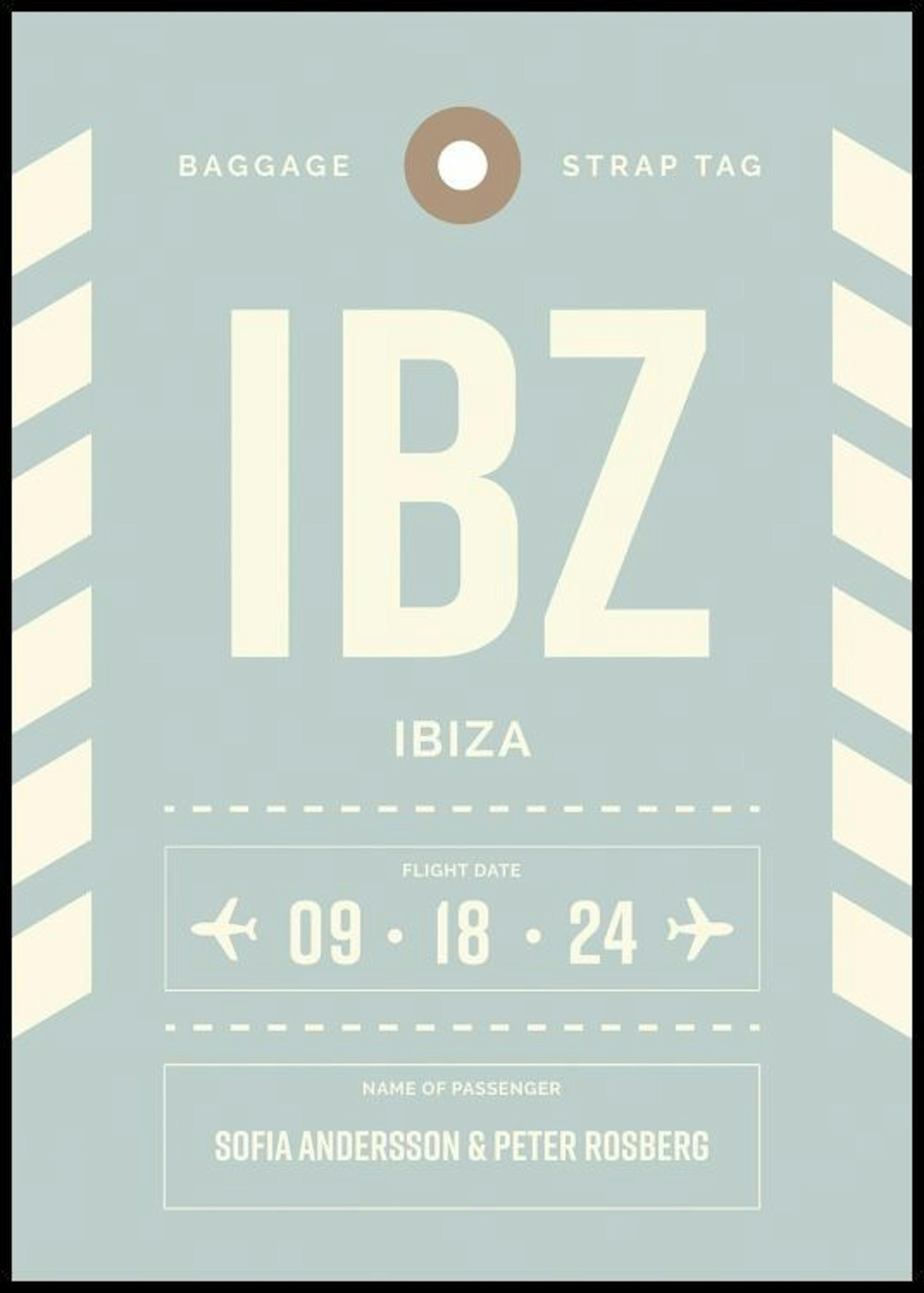 Baggage Tag No2 Blue Personal Affiche thumbnail