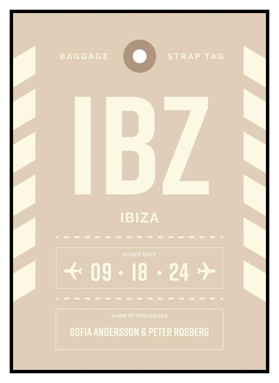 Baggage Tag No2 Beige Personal Poster (30x40 cm) - Poster Store