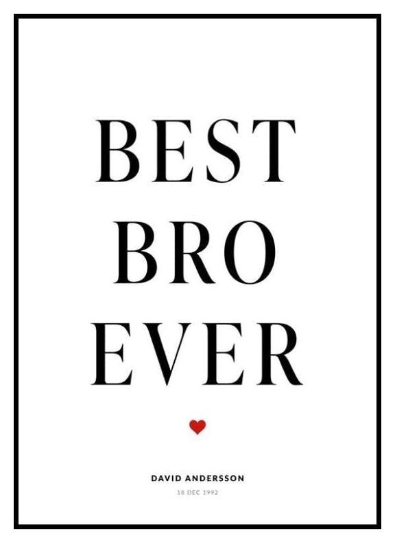Best Bro Personal Plakat (50x70 cm) - Poster Store