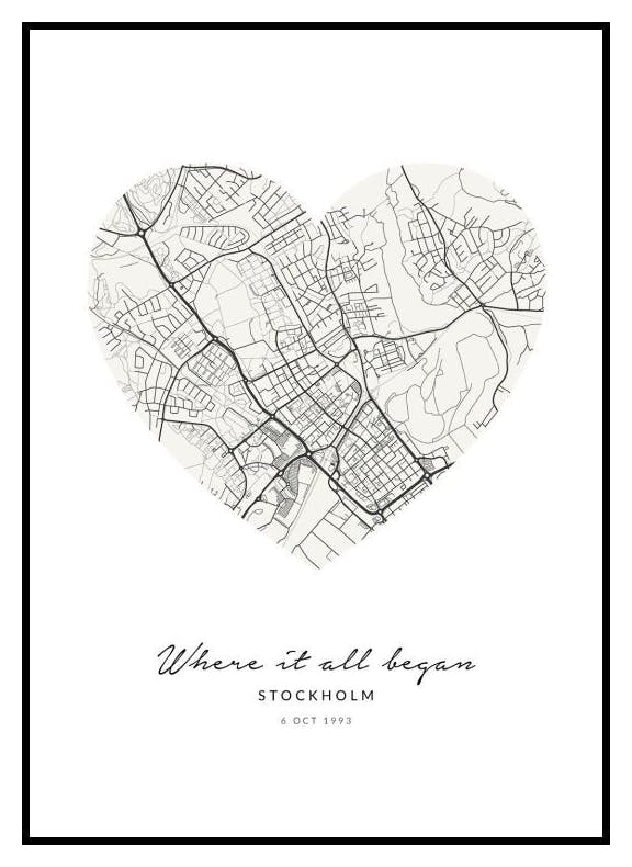 Mappa del Cuore Beige Poster Personale (30x40 cm) - Poster Store