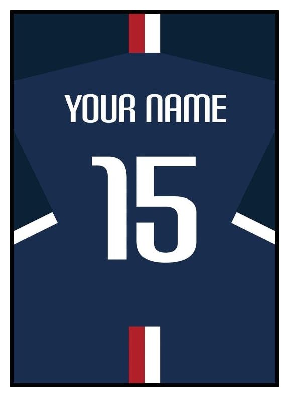 Fotballdrakt Nr 2 Personlig Plakat (30x40 cm) - Poster Store
