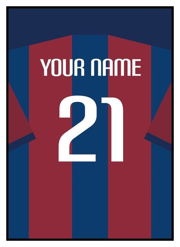 Fotbollströja Nr 5 Personlig Poster (50x70 cm) - Poster Store