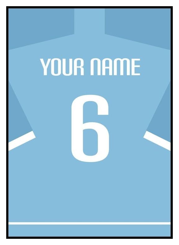 Fotbollströja Nr6 Personlig Poster (30x40 cm) - Poster Store