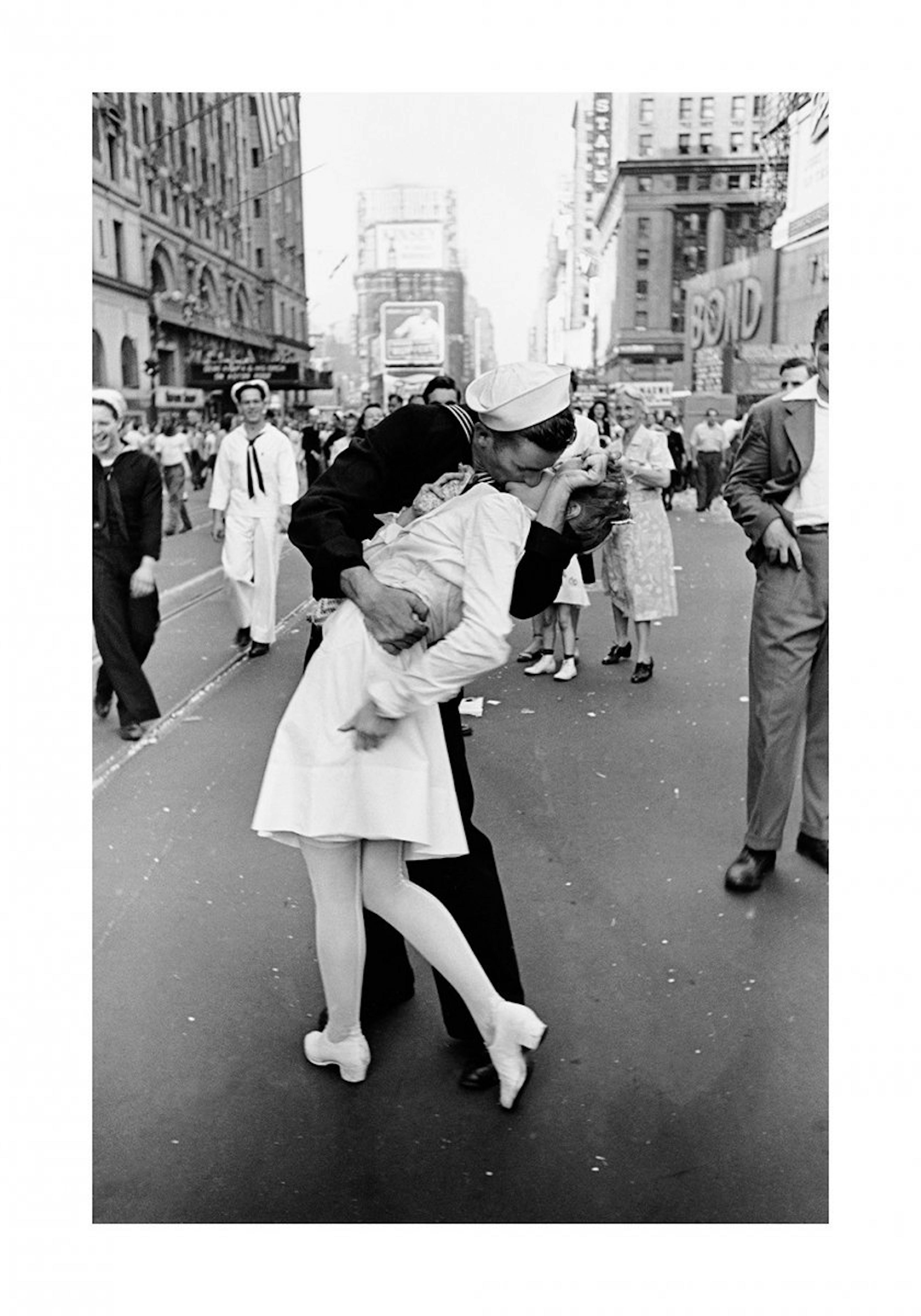 Happy sailor kissing nurse Poster 0