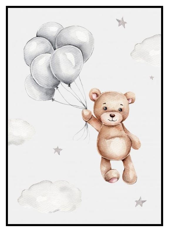Plakat Miś z Balonikami (50x70 cm) - Poster Store