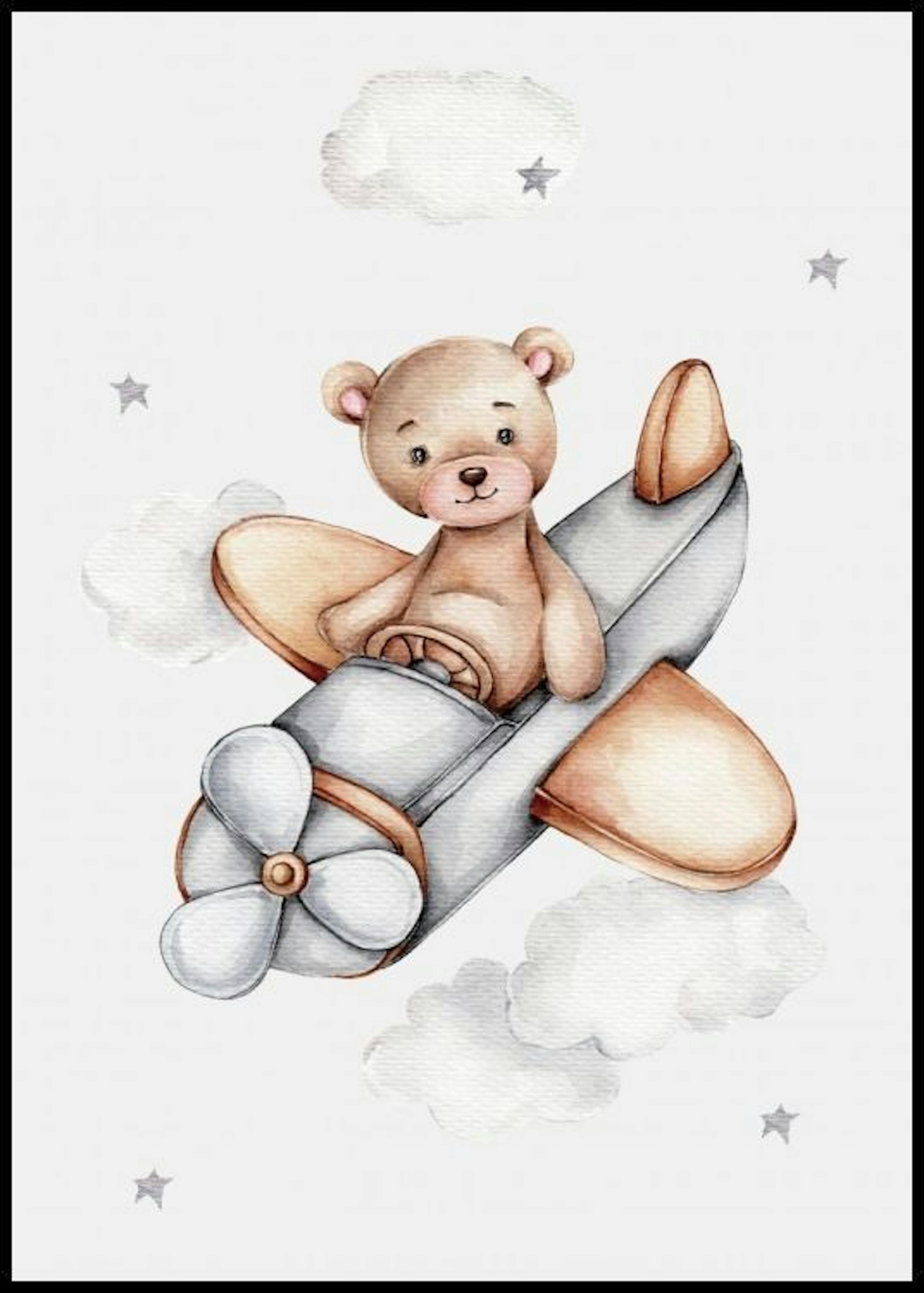 لوحة صورة الدب في الطائرة 0