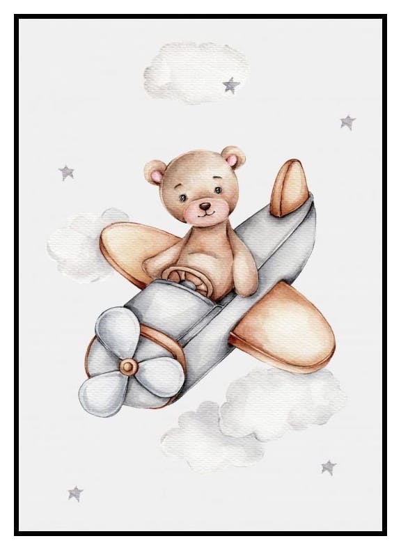 Fliegender Teddy Poster (30x40 cm) - Poster Store