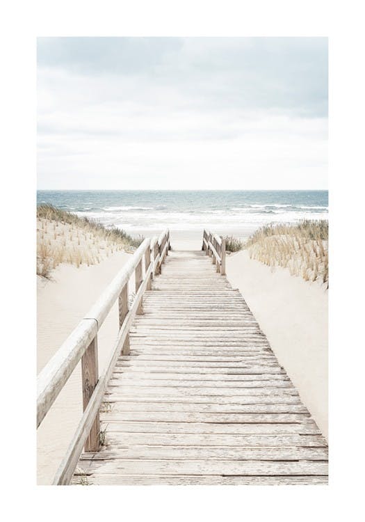 Dřevěný most na pláž Plakát 0