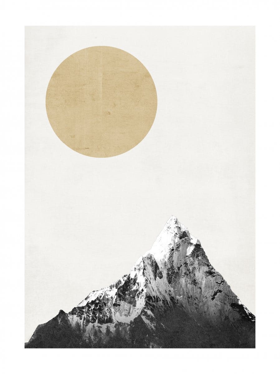 Goldener Berg Silhouette Poster 0