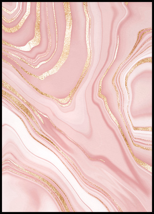 Golden Pink No1 Poster - Abstract posters