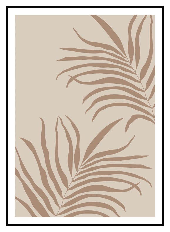 Beige Bladeren No1 Poster (30x40 cm) - Poster Store