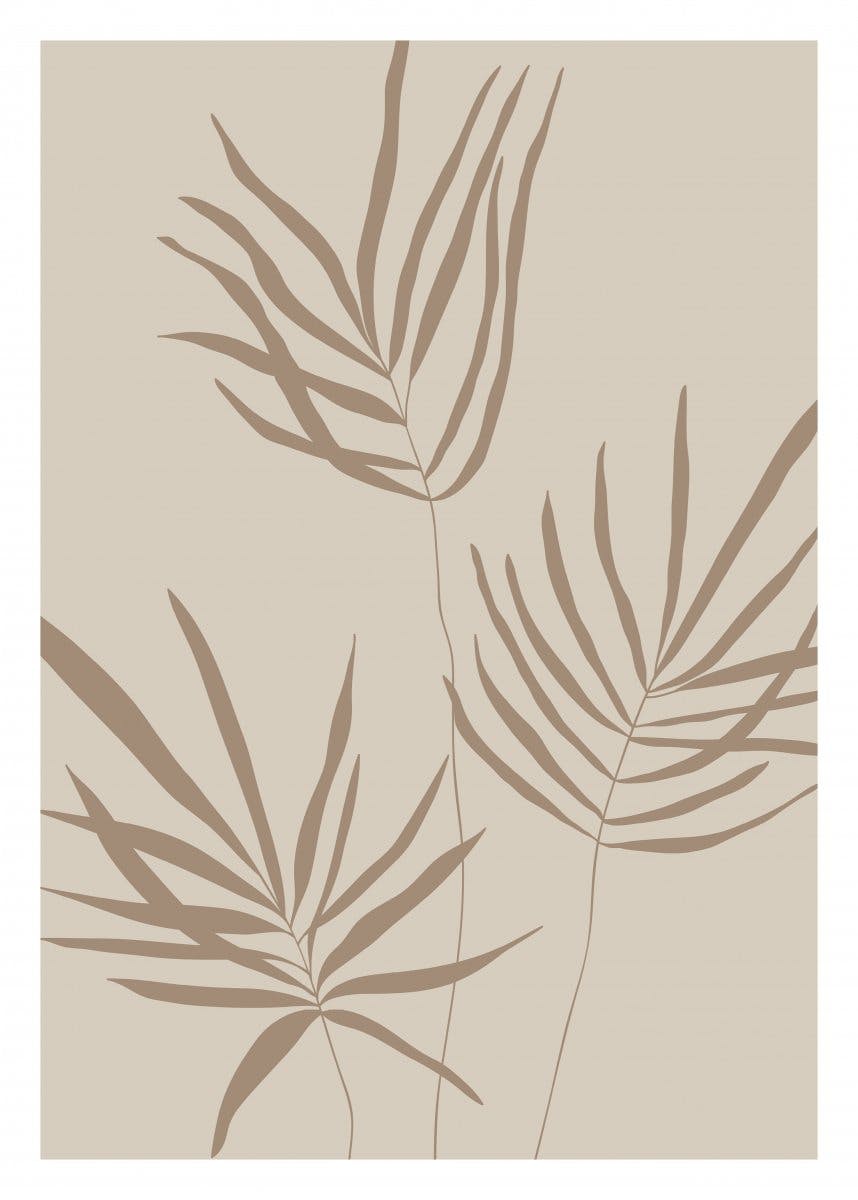 Beige Leaves No2 Poster 0
